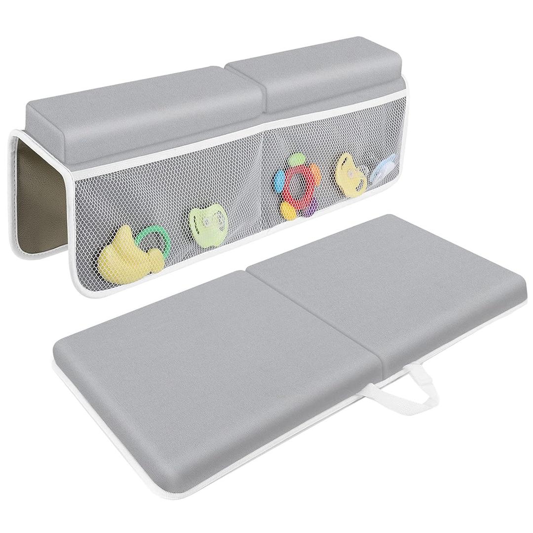 JJGoo Bath Kneeler with Elbow Rest Pad Set, 1.5 inch Kneeling Pad Mat for Bathtub - Gray (Grey)
