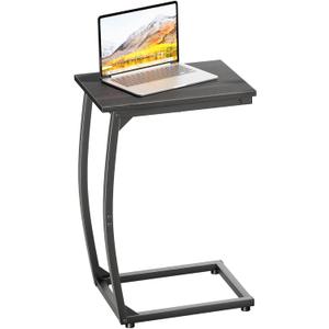 C-Shaped End-Table - Side Table for Couch,Curved Support Legs, Slide Under Couch Table for Sofa, TV Tray Table for Living Room Bedroom(Black)