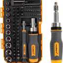 MULWARK Screwdriver Bit Set & Socket Kit, 77-Pieces Ratcheting Screwdriver Set with Case, 77 in 1 Multi Bit Screw Driver for Home DIY, Electronics, Car Emergency and Garage