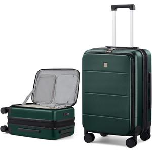 MILADA 24 Inch Checked Luggage, Expandable Hardshell Suitcase with 360 Spinner Wheels & TSA Lock, Lightweight Medium Rolling Luggage for Men and Women Travel, Blackish Green