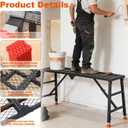70.9x15.8x35.8-61.4 Inch Foldable Scaffolding Platform, 770 Lbs Capacity, Heavy Duty Portable Safe Work Platform, for Stairs & Uneven Ground, Indoor Outdoor Home Improvement