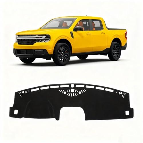 KUST Black Dash Cover for Ford Maverick 2022-2024 2025 2026 (Hybrid)(XL, XLT, Lariat) Polyester Dashboard Cover Non-Slip Center Interior Accessories for Maverick Sunshade No Glare