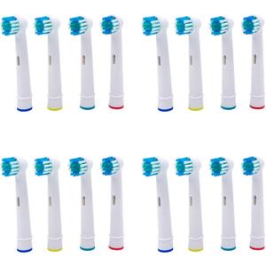 Replacement Heads Compatible with Oral B Braun Electric Toothbrush - DuPont Soft Bristles Tooth Brush for Gentle Gum Care, Pack of 16