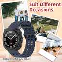 3 Pack Compatible for Samsung Galaxy Watch Ultra Band 47mm, Soft Ocean Silicone Sport Strap Replacement Accessory Watch Band for Galaxy Watch 7 Ultra Women Men