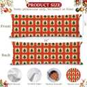 Green Christmas Tree Body Pillow Cover 20x54, Vintage Red and Green Christmas Tree Crochet Pattern Long Body Hug Pillow Pillowcase for Bed Couch Kids Adults