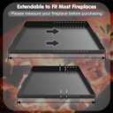 Air Jade Expandable Fireplace Tray, Galvanized Steel Fireplace Ash Tray with Handles for Collecting Ash, Adjustable Up to 31.5" Ember Holder Fireplace Ash Pan, Black, Trapeziform