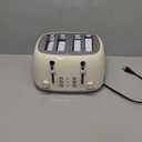Toaster 4 Slice, Retro Stainless Toaster with 6 Bread Shade Settings,1.5''Wide Slots Toaster with Cancel/Defrost/Reheat Functions,Dual Independent Control Panel, Removal Crumb Tray (Cream)