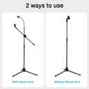 AODSK Deluxe Tripod Microphone Stand with Boom Arm & Twist Clutch Height Adjustment (Gooseneck version)