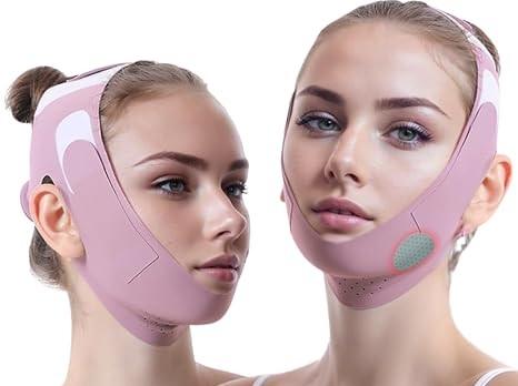 Graphene V-Line Mask Chin Up Mask V Shaped Face Mask Chin Strap for Sleeping,Jawline Shaper,Lilac,Small