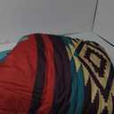 Western Comforter Set Queen Size,Southwest Tribal Bedding Set Retro Aztec Pattern Quilted Duvet 3pcs for Kids Girls Boys Women Room Decor,Brown Red and Cyan Stripes Duvet Insert,2 Pillowcases