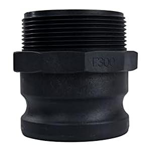 Quafwia 2 pcs Camlock Fittings Poly (3" Type F_ Standard Camlock Couplings, Male Adapter x Male Thread Camlock Fittings Polypropylene Cam Groove Fitting (3")