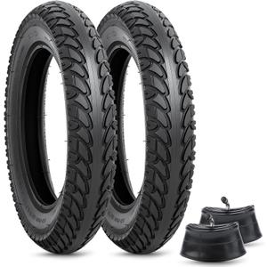 12 1/2 x 2 1/4 Replacement Tire and Inner Tube, 12.5x2.25 Tube with CR202 Angled Valve Stem, 12-1/2 x 2-1/4 Tyre Fit for Electric Scooter Razor Pocket Mod, Currie, Schwinn, GT, IZIP, eZip(2 Sets)