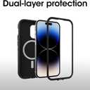 OtterBox iPhone 14 Pro Max (ONLY) Defender Series XT Case - Black, screenless, Rugged, Snaps to MagSafe, Lanyard Attachment