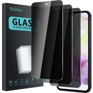 3 Pack Privacy Screen Protector for Samsung Galaxy A35/A55 5G, Anti Spy Tempered Glass 9H Hardness, Black Protector Anti Spy, Bubble Free, Anti-Scratch