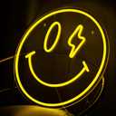 Smiley Face Neon Sign, LED Neon Light for Wall Decor, USB Powered Light Up Signs, Yellow Neon Smiley Face Sign for Kids, Bedroom, Party, Bar, Wedding Decoration Gifts, 13.8 inches