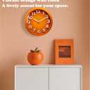 Mabpedo Wall Clocks Battery Operated - 11 Inch Silent Non Ticking 3D Numbers Easy Read Analog Clock with 2 Hooks Premium HD Glass Clocks for Living Room Bedroom Kitchen Gym Outdoor Decor, Orange