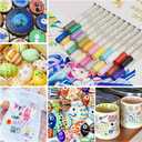 2 x 24 Colors Acrylic Paint Pens With Gold and Siliver Mettallic Color, Dual Tip Brush and Fine, Acrylic Markers for Rock Painting, Wood, Canvas, Fabric, Paper, DIY Crafts Making Art Supply