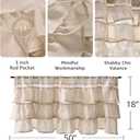 Jinchan Ruffled Valance Curtain for Window Kitchen Valance Living Room Farmhouse Rustic 18 Inch Light Filtering Sheer Voile Shabbychic Light Beige Valance Small Window Treatment Rod Pocket 1 Panel
