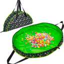 Kids Toy Storage Organizer Play Mat Bag for Lego Large Zippered Baby Tidy Toy Storage Bag Portable Fold Up Neat Easy Clean Up Container Bag for Children home and travel (Dinosaur)