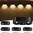 Solar Fence Lights - 50 Lumens Bright LED Lights, Outdoor Waterproof, Warm White/Cool White/RGB Mode, for Fence, Deck, Wall, Stair, Step, Yard, Garden (8 Pack)