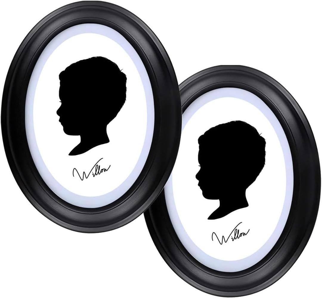 2Pack 5x7 Oval Picture Frame Black Oval Photo Frame Wall Hanging Picture Frames for Home Gallery Wedding