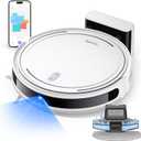 Vyzzle Robot Vacuum, 5000Pa Robot Vacuum and Mop, Smart Navigation, Ultra Slim Robot Vacuum Cleaner Self-Charging, Wi-Fi/App/Alexa Control, Ideal for Pet Hair, Hard Floor, Carpet (White)