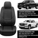 Seat Covers for GMC Sierra Chevy Chevrolet Silverado 1500 2500HD 3500HD 2007-2026, Custom Fit Crew Double Extended Regular Cab, LT LZT RST Trail Boss Waterproof Leather Truck Front Seat Covers(Black)