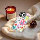 for iPhone 14 Pro Case, Whimsical Floral Collage Pattern, Military-Grade Drop Protection, Cute Soft Slim TPU Protective Cover with Camera Lens Protection for Women & Girls