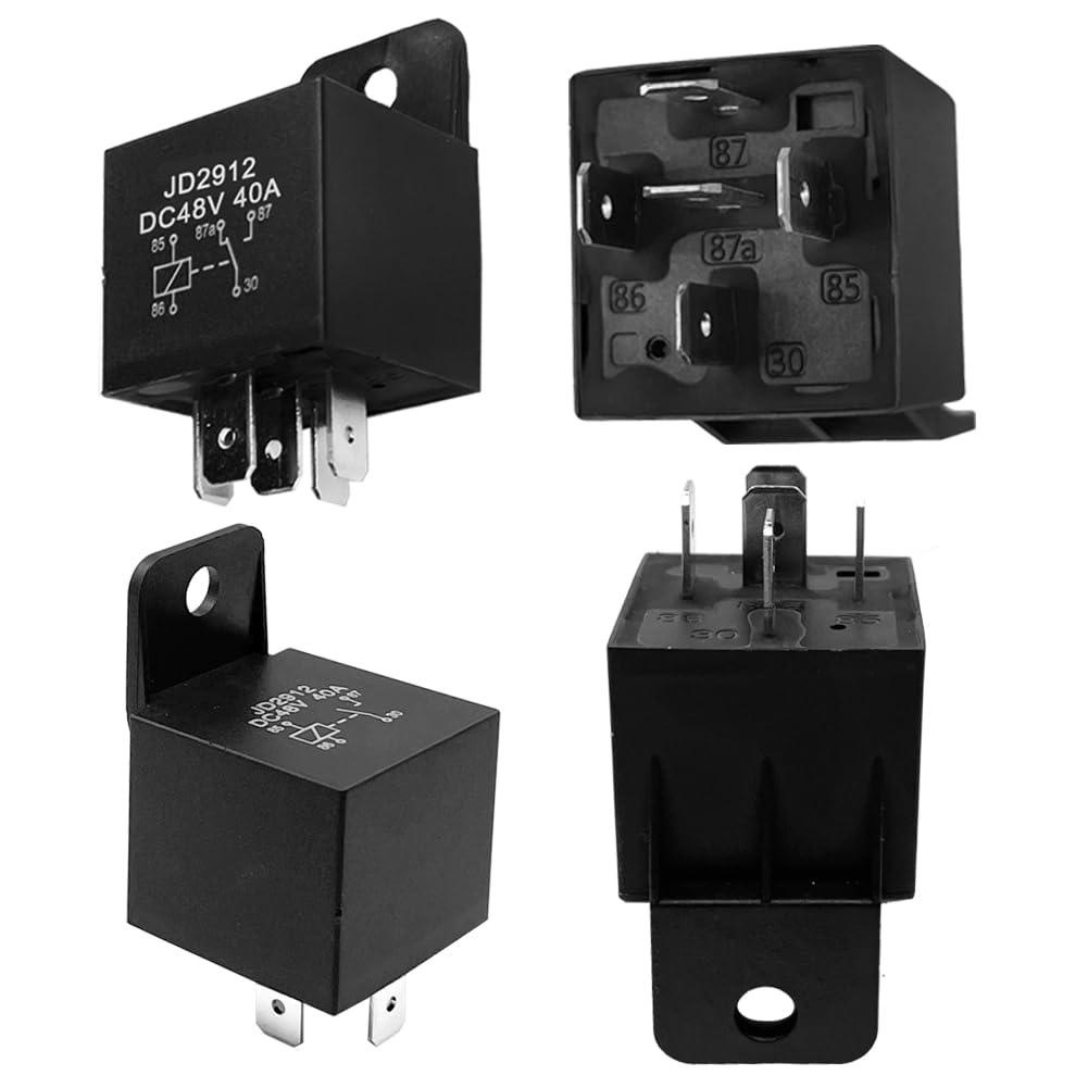 48V 5Pin 40A Relay Multi-Purpose Automotive Relay Heavy Duty Standard JD-2912 for Car Motor, Auto Universal Replacement Accessories(4PCS)