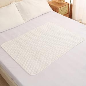 BlueSnail Washable Underpads,Super Absorbent and Waterproof Bed Pds, Portable and Reusable Incontinence Pads for Toddler,Adults,Elderly and Pets (31" x 40" Pack of 2)(White)