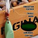 3 x Casting Fishing Spoons Lures Saltwater Jigging Spoons Fishing Tackle Bait with Treble Hooks Hard Metal Spoon Lures for Salmon Bass (10g)