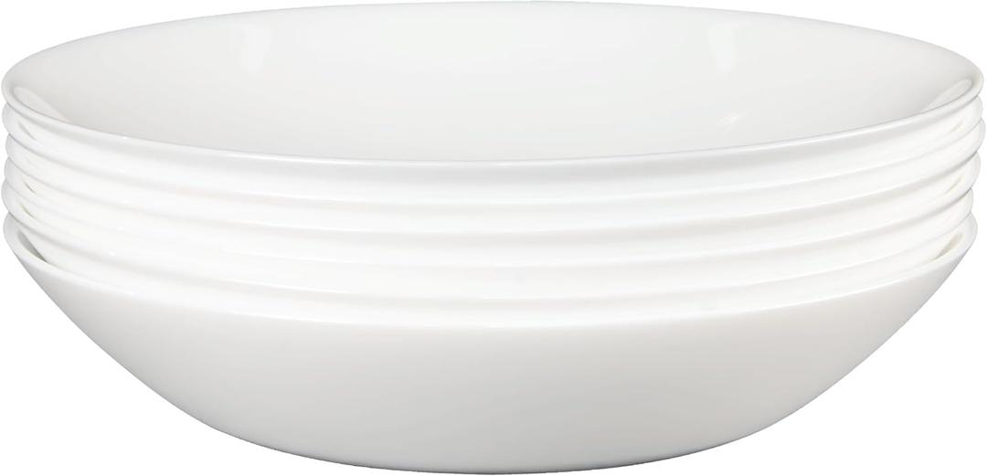 Pasta Bowls Set of 6, Tempered Glass Salad Bowls, 7-4/5-Inch Round Serving Bowls, Microwave & Dishwasher Safe Glass Bowls Set
