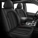 DISUTOGO Custom Leather Front Seat Covers for Jeep Grand Cherokee 2007-2026, Grand Cherokee Front Set Seat Covers Interior Accessories - Black