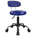 WKWKER Rolling Stool with Wheels Swivel Stool with Back Height Adjustable Chair Ideal for SPA Salon Home Office Drafting Work (Blue)