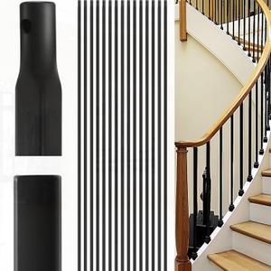 1/2 Inch x 44 Inch Wrought Iron Plain Balusters Hollow Iron Spindles Deck Balusters Stair Spindles Wrought Railing for Indoor Stairs, Black(15 Pcs)