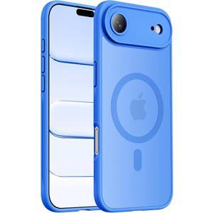 Designed for iPhone Air Case, Compatible with MagSafe, [Camera Protection] [15FT Military Drop Protection] Shockproof Translucent Matte Anti-Slip Thin Slim Phone Case, 6.5", Blue