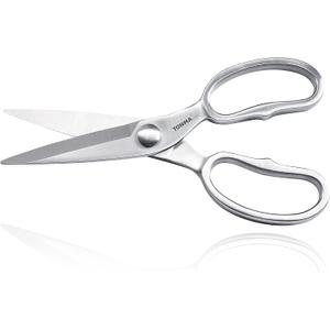 TONMA Kitchen Scissors All Purpose [Made in Japan] Full Metal Stainless Steel Japanese Kitchen Shears Heavy Duty with Micro Serrated, Cooking Scissors for Food Ergonomic Dishwasher Safe