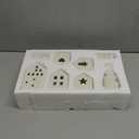 8 Pcs Ceramic Christmas Village Houses Set 5 LED Light up White Ceramic Village Houses with 3 Xmas Trees Xmas Figurines for Farmhouse Rustic Indoor Home Mantel Table DIY Display Holiday Decorations