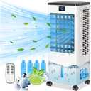 Portable Air Conditioners, 4-IN-1 Evaporative Air Cooler, Portable AC Unit w/ 4 Modes & 3 Speeds, Swamp Cooler w/ 12H Timer & Remote, Fast Cooling Room Air Conditioner for Bedroom Home Office Garage