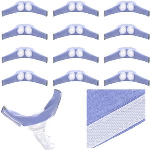 Nuanchu 12 Pcs Nasal Pillow Liner for CPAP Cushion Nasal Cushion Pillow Covers Cotton Liners Skin Sleep Protector Compatible Comfort Reusable Reduce Noisy Air Leaks and Irritation (Blue)