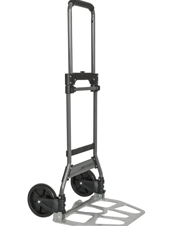 Folding Hand Truck and Dolly, 264 Lb Capacity Heavy-Duty Luggage Trolley Cart with Telescoping Handle and PP+EVA Wheels