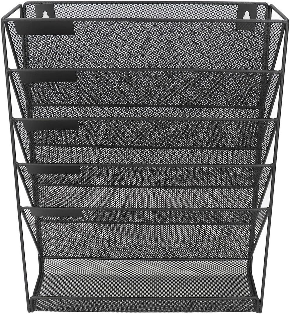 Hanging Wall File Wall with 5 Pockets Wall for Files Documents Magazines Literature Wall File Holder for Home Office