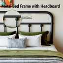 Twin Metal Bed Frame,with Headboard & Footboard 14 Inch,Black