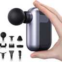 Mini Massage Gun with 10 Massage Heads, Percussion Deep Tissues Handheld Muscle Massager, 8mm Amplitude High-Intensity Massager Gun for Pain Relief for Office Gifts for Her, Home, Athletes (Black)