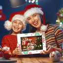 party greeting Christmas Picture Frame 4x6 Christmas Ceramic Photo Frame Decorations Holiday Christmas Xmas Gifts Vertically or Horizontally Suitable for Desktop Use (Snowflake)