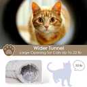 Cat Tunnel Bed for Indoor Cats, Peekaboo Cat Cave with Washable Soft Play Mat, Furry Cat Tube, for Kitten/Puppy/Rabbit, Brown