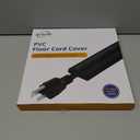 12ft Cord Cover Floor for Extension Cords, Self-Adhesive Floor Cable Cover to Protect Cables & Prevent Tripping, PVC Cord Hider Protector, Internal Wire Management Channel Diameter: 0.39", Black (W1'' x L12')