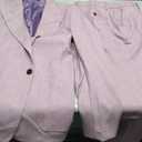 Fesenbo Men's Linen Suit Slim Fit 2 Piece Summer Beach Wedding Suits Peak Lapel Casual Blazer Pants Set for Prom Tuxedo S