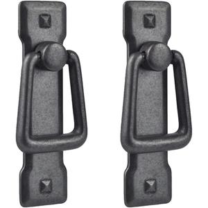 MY MIRONEY 2 Pack Vintage Cabinet Handles, Black Drawer Pulls, Zinc Alloy Hardware Knobs with Screws for Kitchen, Dresser, Cabinet