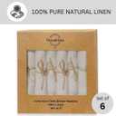 100% Pure Linen Cloth Napkins Set of 6-18x18 Premium Washable Dinner Napkins in Kraft Gift Box - Rustic Elegant Table Decor for Weddings, Holidays & Everyday (Natural)